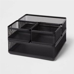 5 pcs Mesh Black wire desk accessories from Target pencil holder and organizers